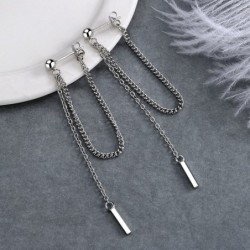 AretesPendientes largos de plata - con cadena