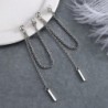 AretesPendientes largos de plata - con cadena