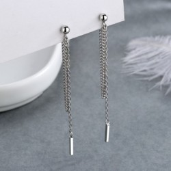 AretesPendientes largos de plata - con cadena