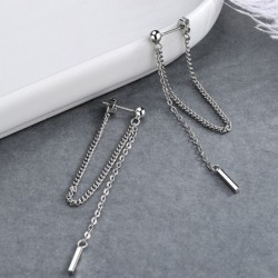 AretesPendientes largos de plata - con cadena