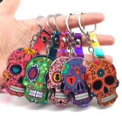 Colorful Mexican skull - keychainKeyrings