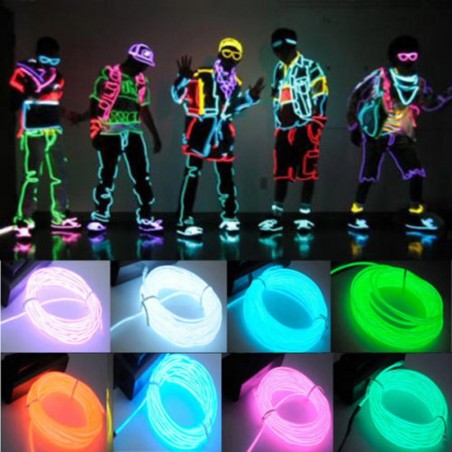 Flexible neon LED light - 3m wire - battery poweredHalloween & Party