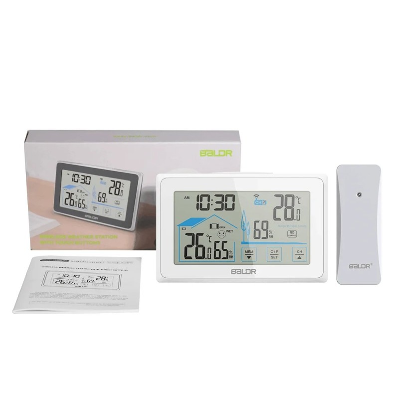 MediciónTermómetro inalámbrico con pantalla táctil - interior / exterior