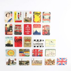 Imanes de neveraReino Unido / Inglaterra - Imanes de nevera de estilo británico - juego de 24 piezas