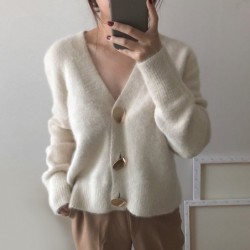 Hoodies & JerséisCárdigan suave de moda - suéter corto suelto - con botones - cachemira de visón