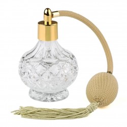 PerfumeFrasco de perfume de vidrio - con atomizador vintage - spray con bomba - 80 ml