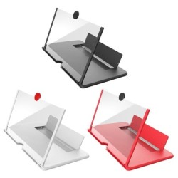 Accesorios12 pulgadas / 14 pulgadas - Lupa de pantalla de teléfono 3D - Amplificador HD - con soporte plegable
