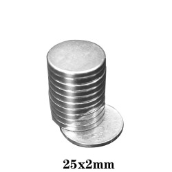 N35N35 - imán de neodimio - disco redondo fuerte - 25 * 2 mm - 10 piezas
