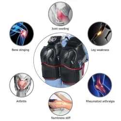 MasajeMasajeador de rodilla por infrarrojos - Calentamiento por vibración magnética - Fisioterapia de articulaciones - Masaje...
