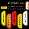 OPEN - anti-collision warning stickers for car doors - reflective 4 piecesStickers