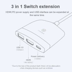 Nintendo SwitchConector HDMI TV para Nintendo Switch - estación de acoplamiento - USB C - 4K