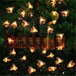 NavidadLuces LED con abejas - jardín - energía solar - luces navideñas