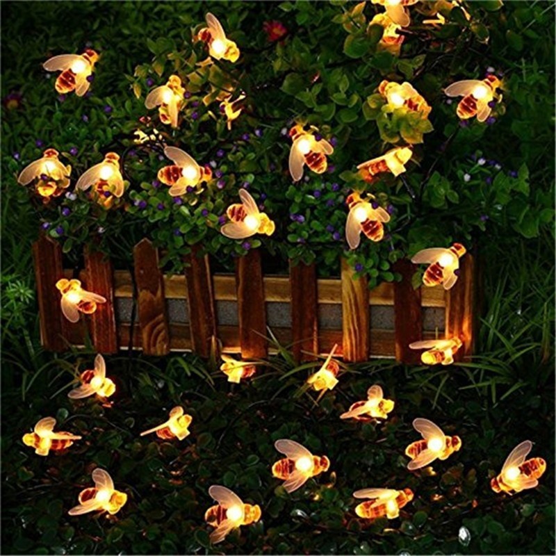 NavidadLuces LED con abejas - jardín - energía solar - luces navideñas