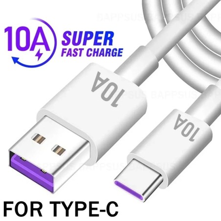 CablesCable de datos de carga ultrarrápida USB a tipo C de 120 W y 10 A para Samsung, Xiaomi y Huawei