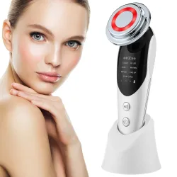 PielDispositivo de lifting facial 7 en 1 - Microcorriente EMS para rejuvenecimiento de la piel - Facial LED - Reafirmante de ...
