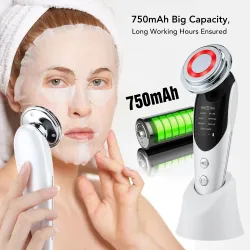 PielDispositivo de lifting facial 7 en 1 - Microcorriente EMS para rejuvenecimiento de la piel - Facial LED - Reafirmante de ...