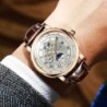 RelojesReloj de lujo con correa de cuero para hombre - Negocios - Casual - Impermeable - Reloj de pulsera automático