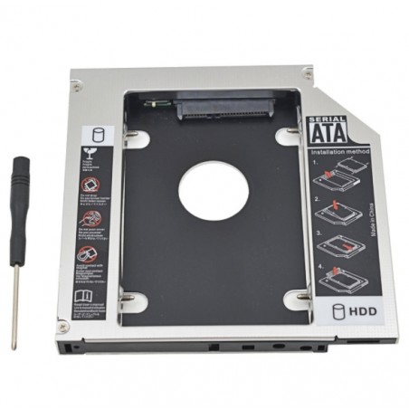 Unidades de disco duroaluminio universal SATA HDD Caddy 12,7mm caja caja caja enclosure bahía óptica