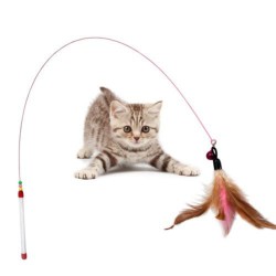 Animales & mascotasKitten Pet Teaser Feather Wire Toy