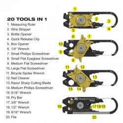 20 in1 Portable Mini Utility FIXR Pocket Multi Tool Keychain Key RingOutdoor & Camping