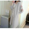 Moda femeninaLong Loose Embroidery Knitted Sweater Cardigan