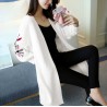 Moda femeninaLong Loose Embroidery Knitted Sweater Cardigan