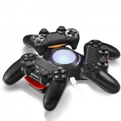 CargadoresSony Playstation 4 PS4 Dualshock 4 Controller Cubierta de carga USB de puerto triple LED luz