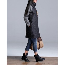 VestidosTurtleneck Loose Patchwork Tunic Winter Dress
