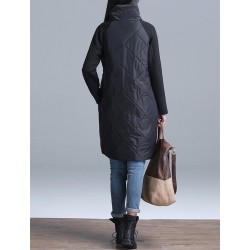 Turtleneck Loose Patchwork Tunic Winter DressDresses