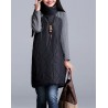 VestidosTurtleneck Loose Patchwork Tunic Winter Dress