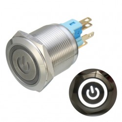 Interruptores6 Pin 22mm 12V Interruptor de cierre de pulsación de metal ligero