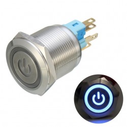 Interruptores6 Pin 22mm 12V Interruptor de cierre de pulsación de metal ligero