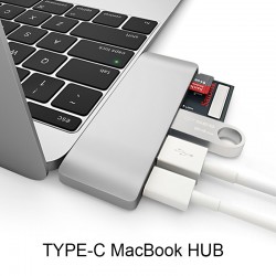 Accesorios5 en 1 USB 3 Hub Multi Tipo C Splitter Adaptador de tarjeta lector