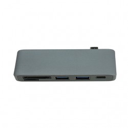 Accesorios5 en 1 USB 3 Hub Multi Tipo C Splitter Adaptador de tarjeta lector