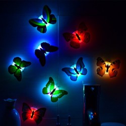 ApliquesColorido artificial mariposa de la noche LED luz de la lámpara de la pared pegatina