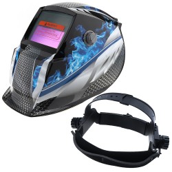 CascosCasco de soldadura para soldadura de motor de fuego azul