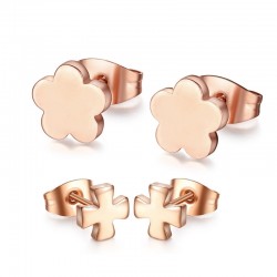 Rose Gold Stainless Steel Earrings 2 pairEarrings