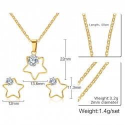 Conjuntos de joyasCollar de cinco estrellas  Pendientes Joyería Set
