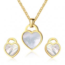 Conjuntos de joyasCollar de forma de corazón  Pendientes Juego de joyas