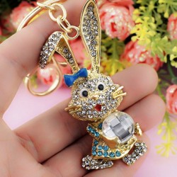 llaverollave de conejo de oro & cristal