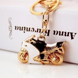 Motorcycle Enamel Crystal Keychain KeyringKeyrings