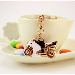 Motorcycle Enamel Crystal Keychain KeyringKeyrings