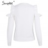 Elegant Off Shoulder Knitted Sweater JumperHoodies & Jumpers
