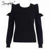 Elegant Off Shoulder Knitted Sweater JumperHoodies & Jumpers
