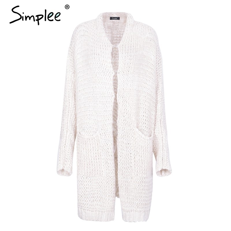 Casual Knitting Long Cardigan Loose JumperHoodies & Jumpers