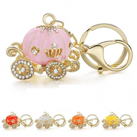 Crystal pumpkin - carriage - keychainKeyrings