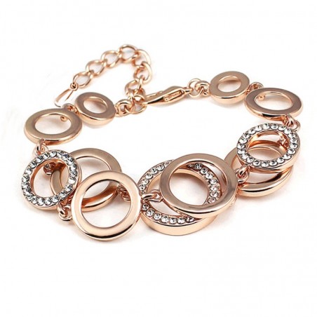 Multilayer Symmetry Circle Link Rhinestones BraceletBracelets