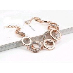 Multilayer Symmetry Circle Link Rhinestones BraceletBracelets