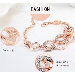 Multilayer Symmetry Circle Link Rhinestones BraceletBracelets