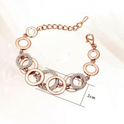 PulseraMultilayer Symmetry Circle Link Rhinestones Pulsera